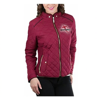 Veste matelassée en toile écologique bordeaux pour homme SPORTS CODE, col montant, fermeture éclair, manteau sportif d'hiver