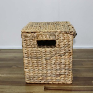 Handmade Woven Water Hyacinth <b>Square</b> Storage <b>Basket</b> Lid Rustic Eco-Friendly Multifunction Organizer for Home Decor Storage - Product Image 2