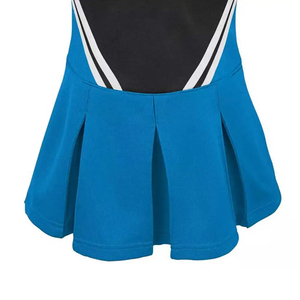 Tenue de cheerleading personnalisée pour femmes, en tissu polyester Dry Fit, uniforme de danse scolaire, coupe douce et confortable, haut dos nageur et jupe. - Product Image 5