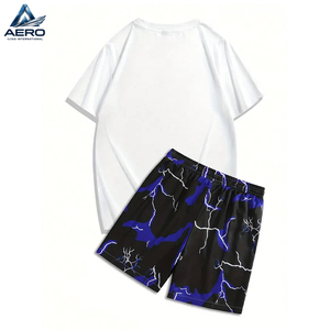T-shirt et short décontractés respirants à manches courtes pour hommes, vêtements de sport pour la course à pied et le jogging, ensembles de shorts d'été pour hommes - Product Image 2