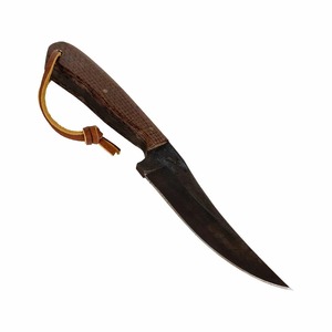 Couteau à Découper en Acier Damas Fait Main avec Manche en Bois de Rose et Étui en Cuir – Couteau d'Extérieur - Product Image 1