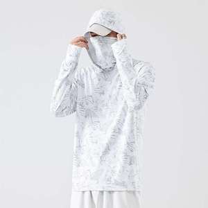 เสื้อฮู้ดตกปลาแขนยาวผ้าไมโครไฟเบอร์คุณภาพสูง สีพื้น ป้องกันรังสียูวี แห้งเร็ว และระบายอากาศได้ดี - Product Image 4
