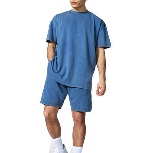 Camisetas de hombre con lavado ácido, estilo vintage, mezcla de algodón, corte relajado, material transpirable, manga corta, camiseta informal a la moda. - Product Image 1