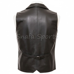 Gilet en cuir pour homme, design moderne, veste sans manches de qualité supérieure, vêtement élégant et tendance. - Product Image 2