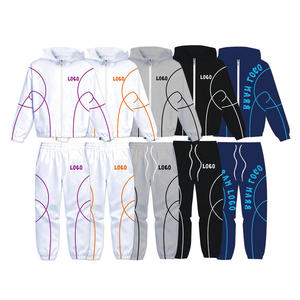 Men's Trendy White Black Nylon Fabric Custom Logo Print Piping Detail Turtleneck Zipper Two Piece Casual Sports Windbreaker sets - Product Image 1