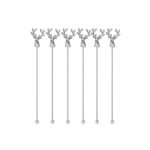Bulk Reusable Stainless Steel Skull Cocktail Stirrers Metal Swizzle Sticks for Drinks & <b>Coffee</b> Barware Accessories for Parties - Product Image 4