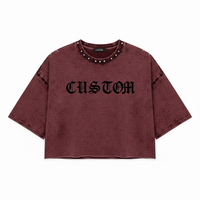T-shirt surdimensionné à manches longues pour homme, 100 % coton tricoté, délavé à l'acide, effet vieilli, brodé de strass, double couche, grammage lourd