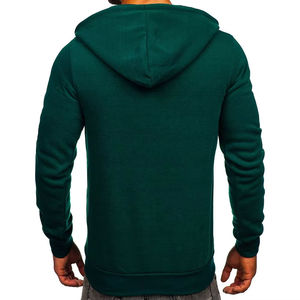 Sweat à capuche zippé pour homme, classique, avec cordons contrastants et poches, vêtements décontractés haut de gamme en gros, OEM ODM - Product Image 5
