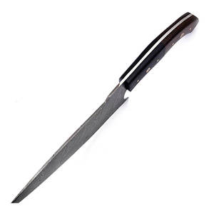 Couteau de chef en acier Damas, manche en bois bicolore, lame fixe, couteau de cuisine forgé à la main, fabricant, vente en gros - Product Image 3