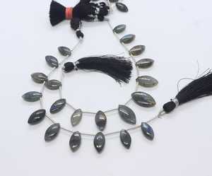 Flashy <b>Labradorite</b> Smooth Marquise Cut Side Drill Gemstone Beads 7x14-8x16 MM <b>Labradorite</b> Fancy Shape Plain Loose Beads 5 Inch - Product Image 1