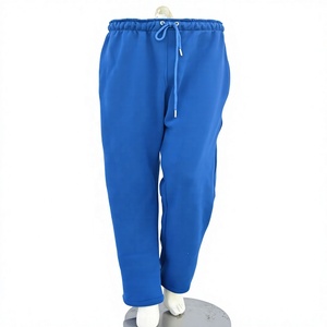 Royal <b>Blue</b> Ladies Wide Leg <b>Cargo</b> Pants Mid Waist 300g Heavyweight Fleece 100% Cotton Eco-Friendly Breathable <b>Women's</b> Pants - Product Image 2