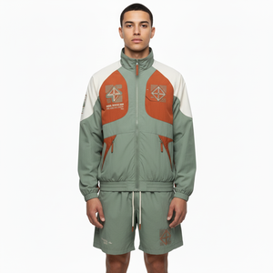 Sustainable Lightweight Printed Casual <b>Summer</b> Track Suit Breathable Nylon Zip Windbreaker <b>Jacket</b> Shorts 2-Piece Streetwear - Product Image 3