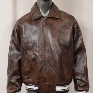 Veste pour homme unie la plus vendue, style streetwear, avec broderie, manches en cuir, personnalisable, type baseball, universitaire, Letterman, Varsity - Product Image 1