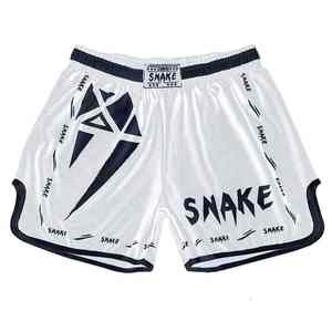 กางเกงชกมวยคุณภาพสูงสั่งทำพิเศษ พร้อมโลโก้ สำหรับกีฬา MMA ผลิตจากโพลีเอสเตอร์และไนลอน เหมาะสำหรับการฝึกซ้อมคิกบ็อกซิ่งสำหรับผู้ชาย - Product Image 3