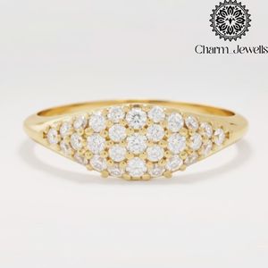 Bague de fiançailles Charm_Jewells en moissanite taille coussin, or massif 18 carats, sertie à griffes, luxe classique pour femme, certifiée IGI, argent - Product Image 2