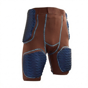 Pantalones cortos de fútbol acolchados, fijos y extraíbles, con cintura elástica ajustada para protección, pantalones cortos de color liso para todas las estaciones. - Product Image 1