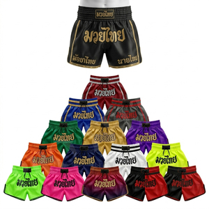 Fabricant d'équipements de boxe personnalisés Pro Felt, shorts de Muay Thai de haute qualité, entraînement, polyester, design brodé sur toute la surface - Product Image 1