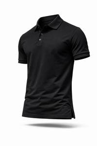 T-shirt noir pour homme 100% coton, manches courtes, tricoté, séchage rapide, respirant, couleur unie, décontracté, pour le bureau, les activités de plein air - Product Image 3