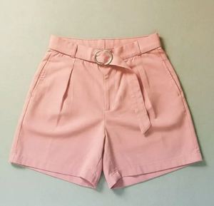 Top Quality Wholesale Women High-Waist Pleated Shorts with D-Ring <b>Belt</b> On Sale Price By Manufacturer Shorts - Product Image 1