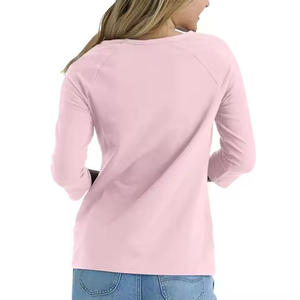 Women's Regular Fit T-Shirt Streetwear Custom Casual Trendy Embroidery Button Fashion Top OEM Bulk High Quality Wholesale <b>Plain</b> - Product Image 6