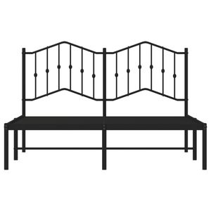 Cadre de lit rectangulaire grand format en acier noir thermolaqué, lits en métal - Product Image 5