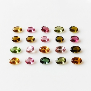 Pierres précieuses naturelles de qualité supérieure, multi-tourmalines, ovales facettées 6x4mm, non chauffées, roses, clarté VVS1-VS2, certifiées par un tiers, en vrac - Product Image 2