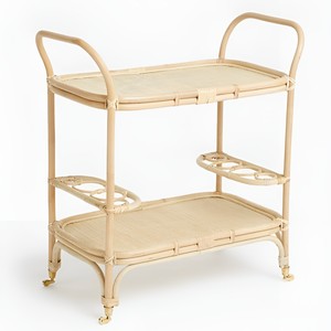 Food Drinks Tea Serving Cart Rattan <b>Trolley</b> Luxury <b>Hotel</b> Drink Cart Service <b>Trolleys</b> Wholesale - Product Image 1