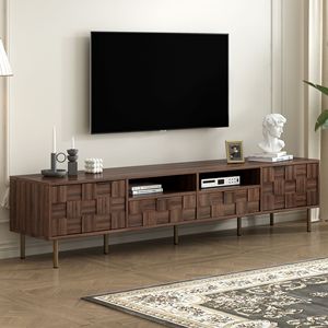 Mueble para TV de Estilo Mid-Century con 2 Cajones, Mesa Consola para TV de hasta 85 Pulgadas, Almacenamiento para Entretenimiento en la Sala de Estar - Product Image 2