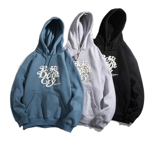 Service OEM, prix de gros, sweats à capuche pour hommes avec impression en relief, sweats à capuche légers de couleur unie avec impression en relief - Product Image 4