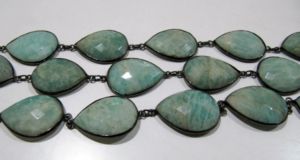 Chaîne connectrice en amazonite en forme de poire, chaîne connectrice en amazonite naturelle en forme de goutte 14x35mm, chaîne de pierres précieuses - Product Image 6