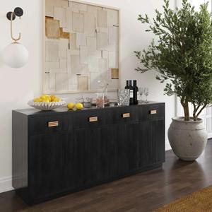 Modern Luxury Four Door <b>Sideboard</b> Cabinet Crafted from Fine Solid Wood with Large <b>Storage</b> Space for Contemporary Home Furnishing - Product Image 4
