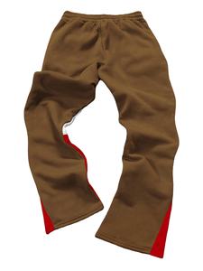 Heavy Weight Cotton Vintage Wash Sweatpants Men Custom Side Stripe Printed Triple Waist Riveted Baggy Sweatpants For Men's - Product Image 2