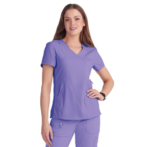 Conjunto de Uniforme Médico de Verano de Alta Calidad Personalizable con Blusa y Pantalón de Manga Corta, Algodón y Poliéster - Product Image 2
