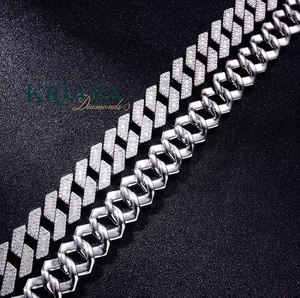 Collar de Cadena Cubana para Hombre, Plata S925 con Baño de Rodio, Diamante Cultivado en Laboratorio con Corte Brillante Redondo, Estilo Hiphop, para Uso Diario - Product Image 1