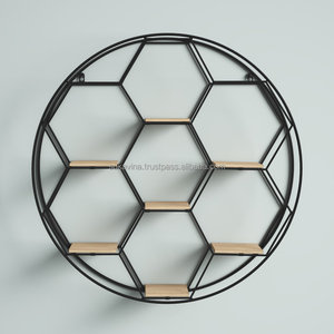 Estante de pared de acero moderno duradero de 7 estantes, diseño redondo de Metal para interiores, sala de estar, comedor, muebles de Hotel OEM/ODM - Product Image 3