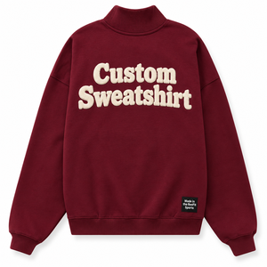 Sweat-shirt à col montant brodé personnalisé unisexe, coupe oversize, pull décontracté pour l'automne, tricoté avec lettres, streetwear, OEM, polyester - Product Image 2