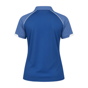 Zeta Phi Beta <b>Polo</b> <b>Shirt</b> Women <b>Royal</b> <b>Blue</b> Heather Raglan Sleeve White Piping Embroidered Greek Letter Moisture Wicking Sorority - Product Image 4
