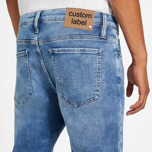Jeans de Mezclilla de Alta Calidad al por Mayor, Corte Recto, Color Azul Claro, Ajustados, de Cintura Alta, Estilo Urbano, para Hombre y Mujer - Product Image 1