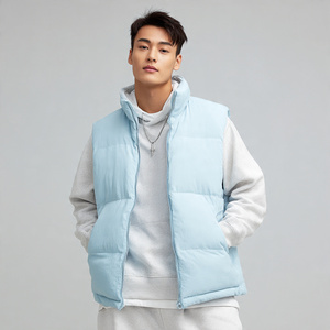 Chaleco acolchado con cremallera y botones para hombre, cuello alto, sin mangas, para invierno, estilo urbano, cálido y acolchado - Product Image 4