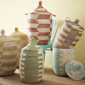 Cestas de algas marinas en espiral de materiales naturales 100% con tapa y asas para uso diario en el hogar, centros turísticos y jardines - Product Image 3