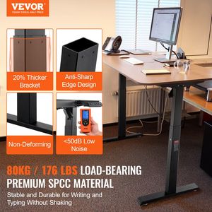 Base regolabile per Workstation fai da te 27.6-46.1 pollici altezza 35.4 pollici-53.2 pollici di lunghezza supporto elettrico Computer scrivania gambe ufficio - Product Image 2