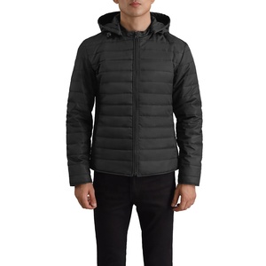 Wholesale 2024 Custom Logo Men's Oversize Denim Puffer Coat down Bubble <b>Jackets</b> with OEM Print Winter Outdoor Gear - Product Image 5