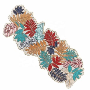 Handcrafted Floral Glass Beaded <b>Table</b> <b>Runner</b> Elegant Dining <b>Table</b> Centerpiece for Wedding Parties Thanksgiving & Christmas - Product Image 2