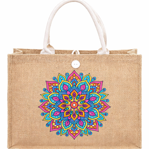 Eco-Friendly Jute Fashionable Open Closure Solid Color <b>Beach</b> Tote <b>Bag</b> with <b>Large</b> Capacity Reusable Design - Product Image 1