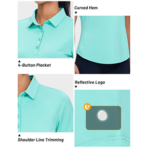2026 Ladies for Polo T Shirts Short Sleeve <b>Women's</b> Knitted for Polo Shirts Breathable Regular Length Clothing Solid Pattern - Product Image 3