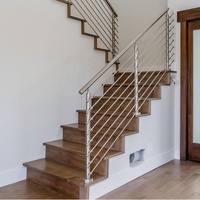Système de garde-corps de balcon moderne en acier inoxydable, facile à installer soi-même, à prix abordable, avec barre horizontale carrée, fixation au sol, résistant à la rouille
