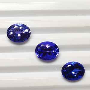 3A, AA 8x10mm 8.75 Quilates Tanzanita Limpia con Lupa Corte Facetado Excelente Forma Ovalada 3 Piezas Conjunto de Piedras Preciosas para Colgante y Pendientes - Product Image 1