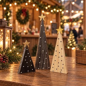 Decoración Navideña de Madera Hecha a Mano, Adorno Rústico para Árbol de Navidad, Decoración Festiva para el Hogar y Fiestas, Venta al Por Mayor - Product Image 4