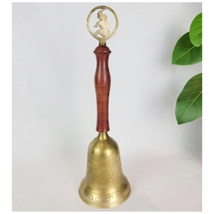 Campana de Mano de Latón de Diseño para Uso Espiritual con Mango de Madera para Decoración Premium, Enseñanza Escolar, Hoteles y Servicio de Llamadas - Product Image 1
