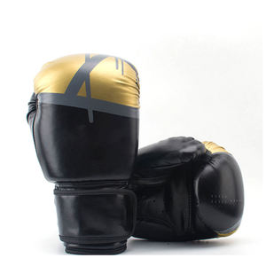 Professional Boxing Training <b>Gloves</b> Leather <b>Pull</b>-On Closure Quick Drying Breathable Laced Wrist for Adults Black - Product Image 4